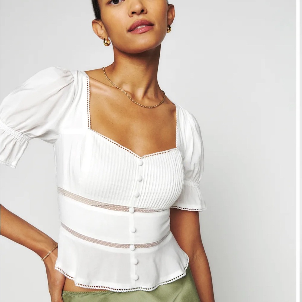 Reformation Daphne Top White - Size 6